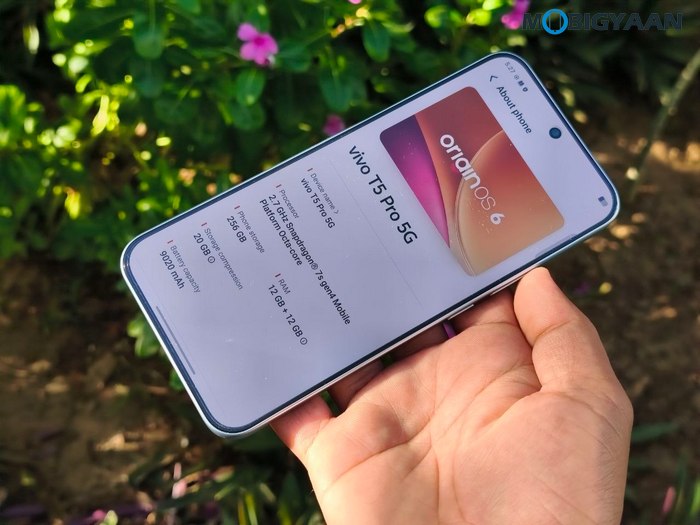 vivo T5 Pro 5G - Hands-On and First Impressions: Massive 9020mAh Battery Meets Gaming Power 14 vivo T5 Pro 5G Review Design Display Cameras Build Quality 12
