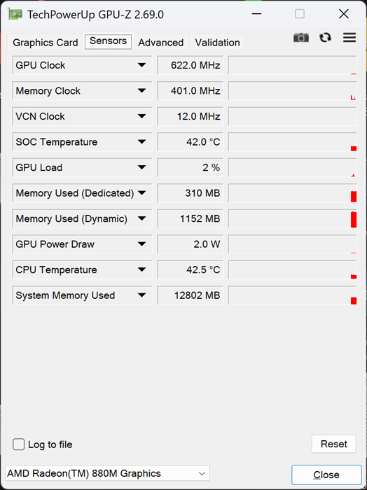 ASUS Zenbook S16 UM5606GA Review Performance GPU Z Clock