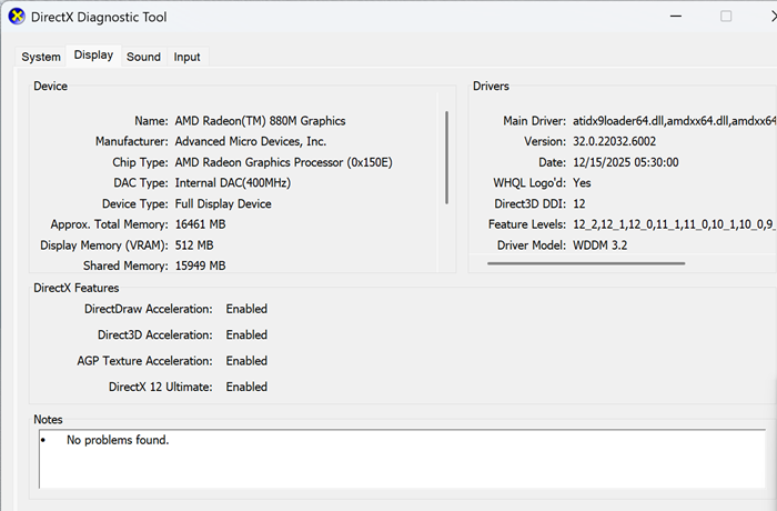 ASUS Zenbook S16 UM5606GA Review Windows 11 DxDiag Info About 3
