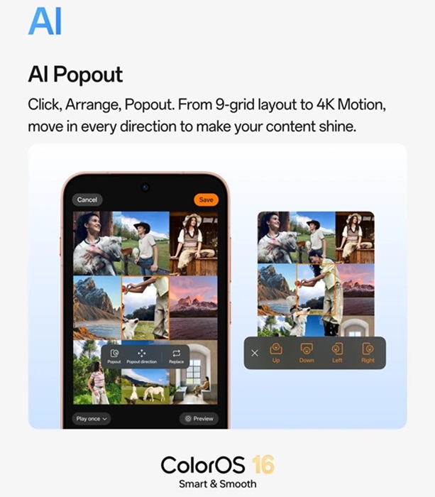 ColorOS 16 AI Popout
