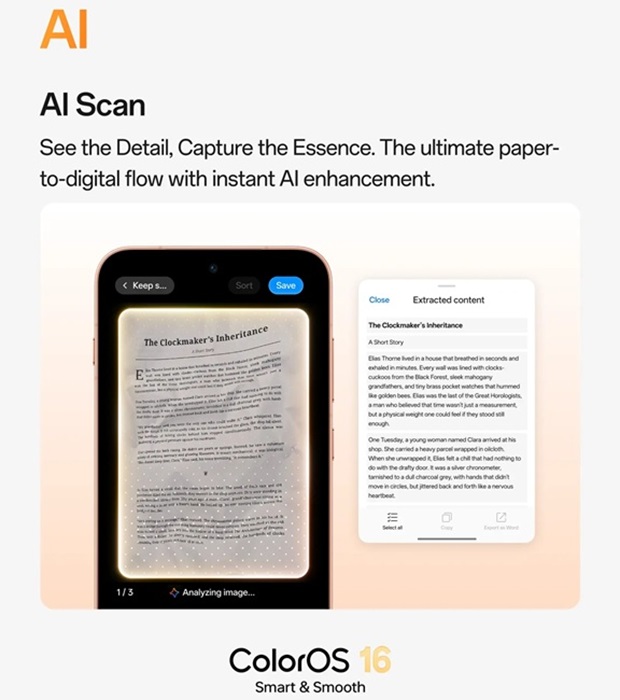 ColorOS 16 AI Scan