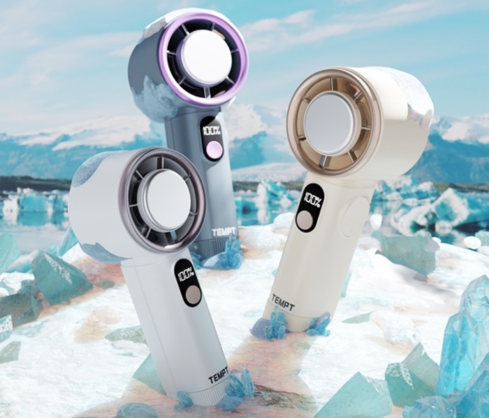 TEMPT ICY Instant Cooling Portable Fan launched in India at ₹1,990, featuring 18°C Chiller Technology, 4000mAh battery, 14,000 RPM motor, up to 12 hours battery life 2 TEMPT ICY Instant Cooling Portable Fan Colors