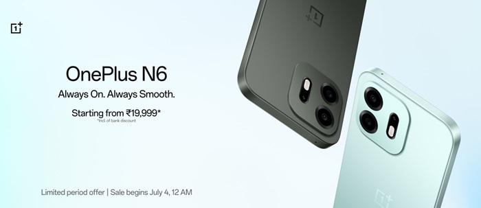 OnePlus N6 launched in India at ₹22,999 featuring 8000mAh battery, Dimensity 6360 Apex, military-grade design, and more 4 OnePlus N6 - India - Price, Offers
