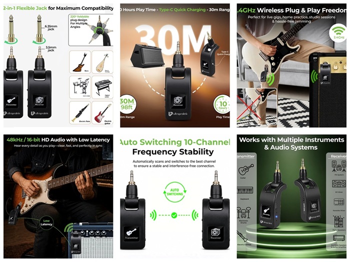 UltraProlink UnPlug wireless Guitar transmitter and receiver kit launched in India at ₹4,999 3 UltraProlink UnPlug Wireless Guitar Transmitter & Receiver Kit Features