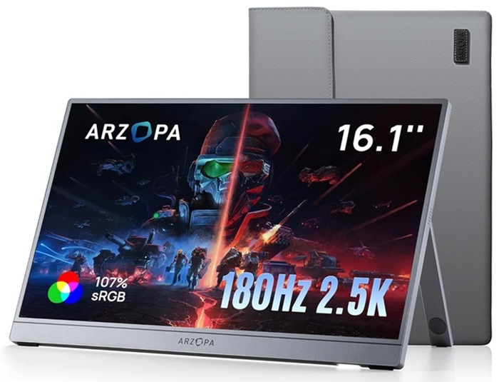 XElectron ARZOPA Z3FC portable gaming monitor launched in India at ₹18,990, featuring 16.1-inch 180Hz 2.5K display, built-in speakers, ultra-slim design, USB-C, and more 2 XElectron ARZOPA Z3FC Gaming Monitor