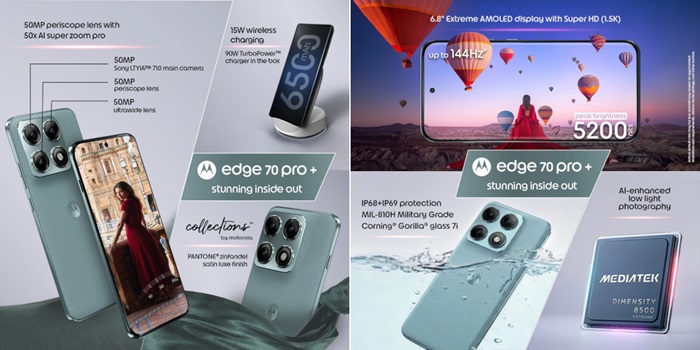 motorola edge 70 Pro+ launched in India at 47,999 featuring Dimensity 8500 Extreme, 50MP quad cameras, 3.5x telephoto zoom, 144Hz AMOLED, motoAI 2.0, and more 2 motorola edge 70 Pro+ Features