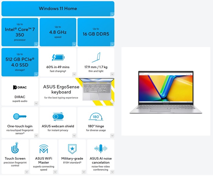 ASUS Vivobook 14 and 15 2026 Features