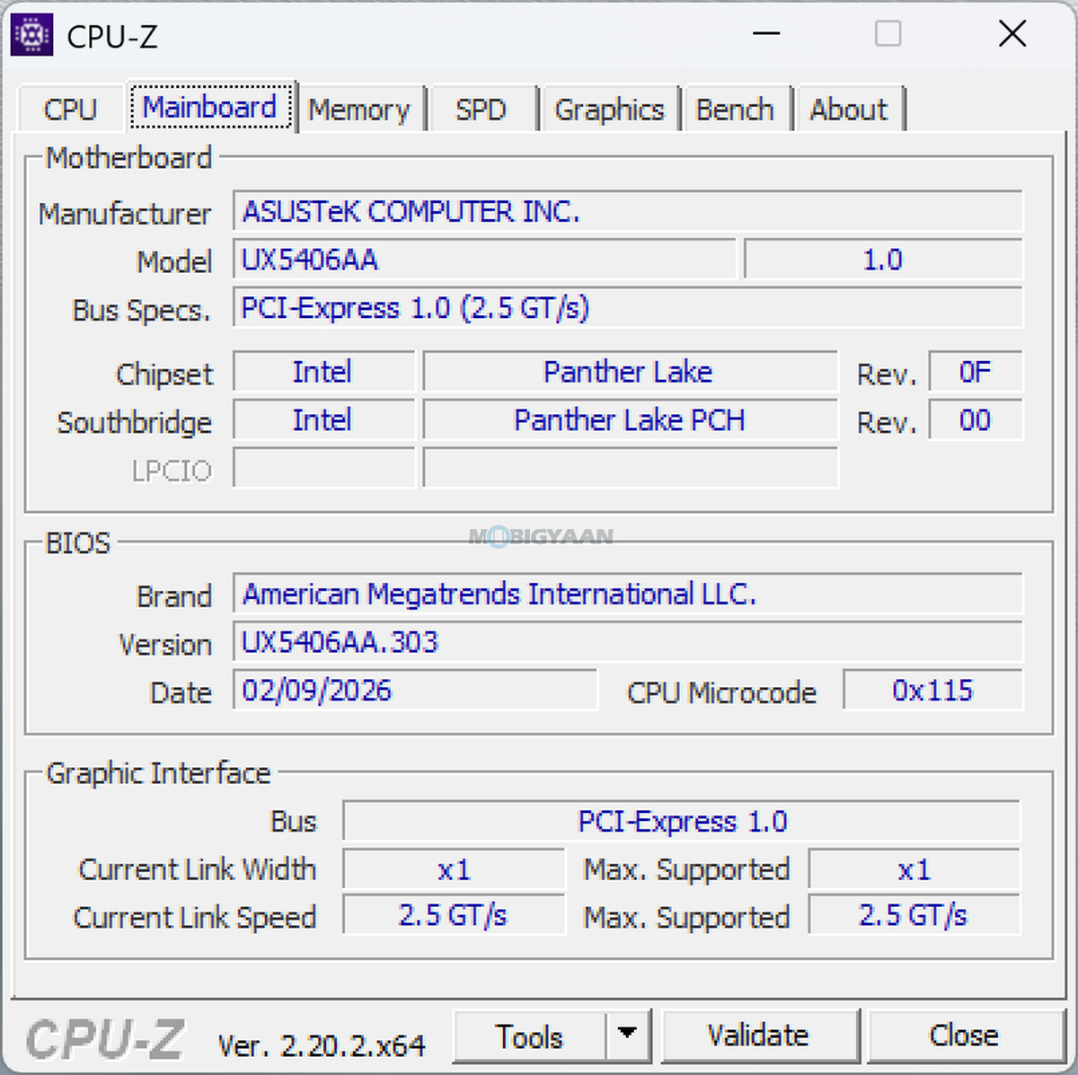 ASUS Zenbook S14 Review UX5406AA About CPU Z 2