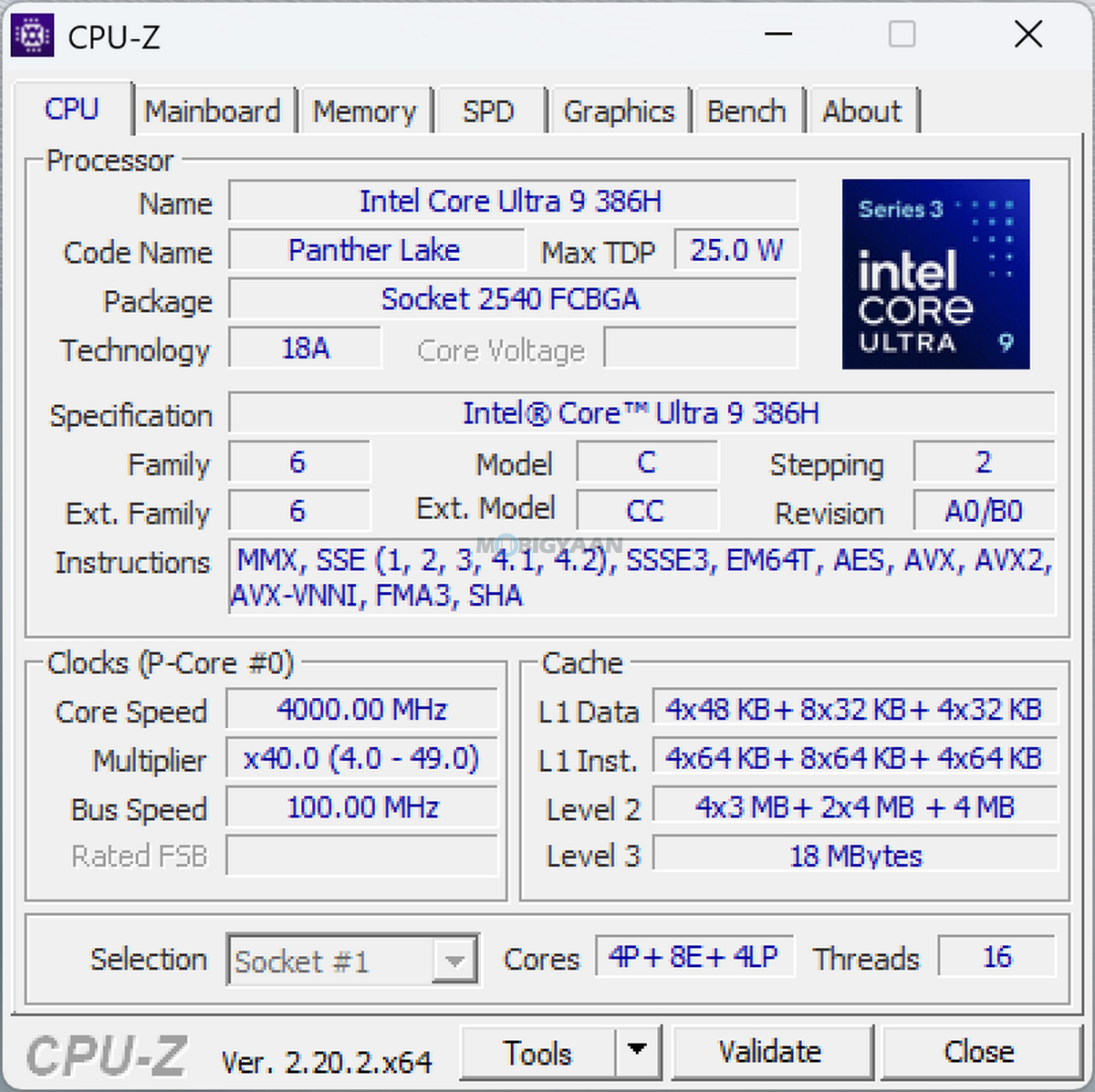 ASUS Zenbook S14 Review UX5406AA About CPU Z