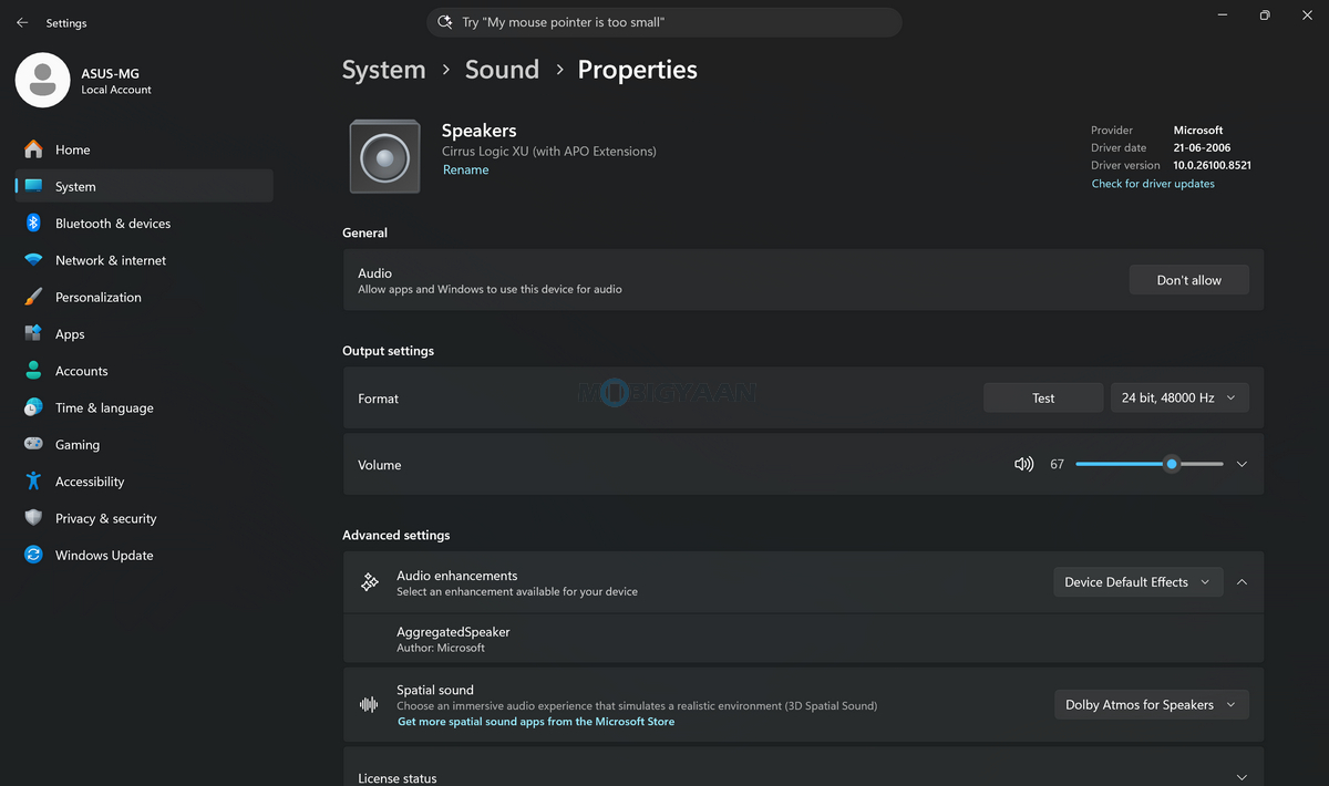 ASUS Zenbook S14 Review UX5406AA About System Sound