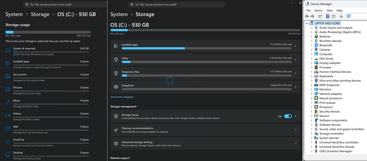 ASUS Zenbook S14 Review UX5406AA System Storage Device Manager