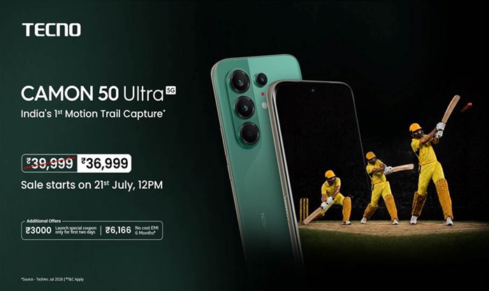 TECNO CAMON 50 Ultra 5G launched in India at ₹39,999 featuring 50MP telephoto 3x camera, 1.5K 144Hz curved AMOLED, 6500mAh battery, IP69K rating, and more 3 TECNO CAMON 50 Ultra 5G Price Offers