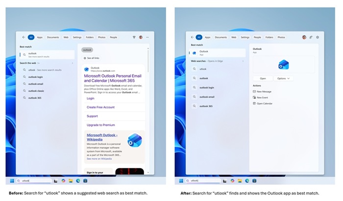 Windows Search gets cleaner UI, typo support and improved file search 4 Windows Search Box Better App Finding