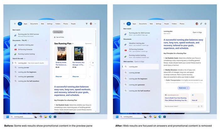 Windows Search gets cleaner UI, typo support and improved file search 5 Windows Search Box Promotional content removed