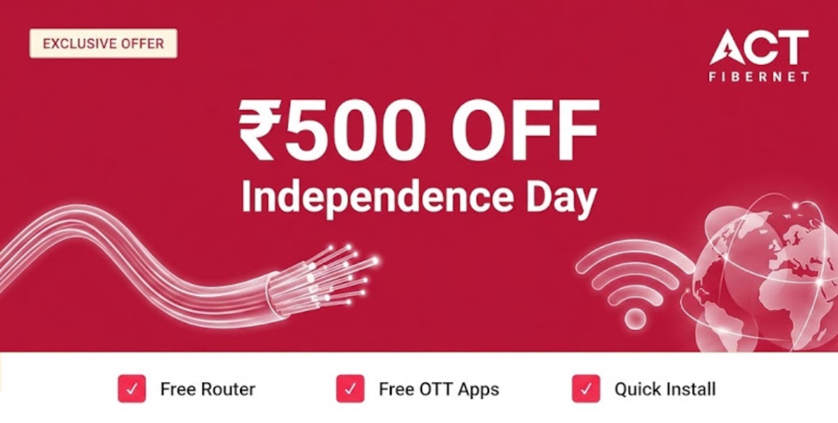 ACT Fibernet offers ₹500 off on long-term plans until 21st August: Independence Day Offer 1 ACT Fibernet Independence Day Offer