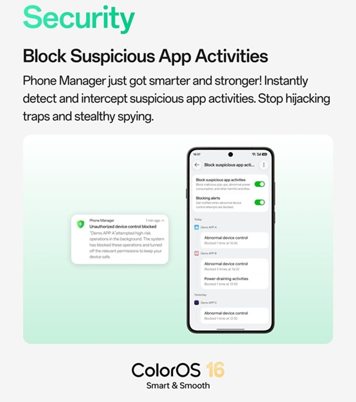 OPPO ColorOS 16 August update adds AI Remix Collage, Currency Converter widgets and security features 3 ColorOS 16 Security and Phone Manager