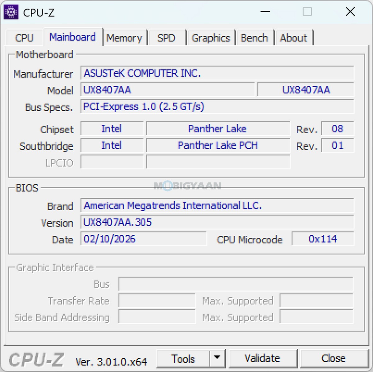 ASUS Zenbook DUO Review UX8407AA CPU Z Motherboard