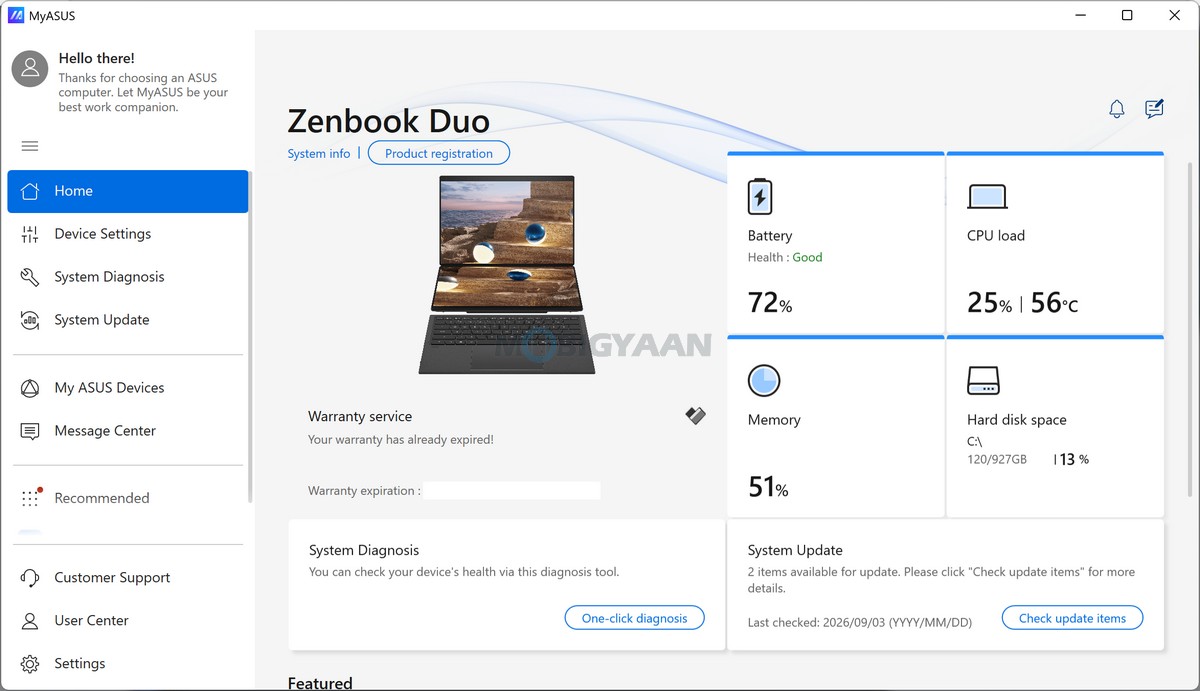 ASUS Zenbook DUO Review UX8407AA MyASUS