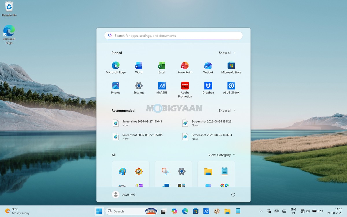 ASUS Zenbook DUO Review UX8407AA Windows 11 Homescreen Desktop