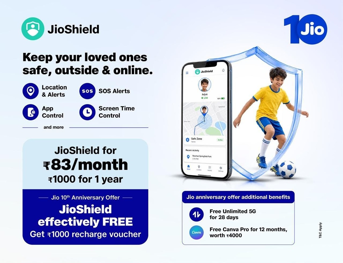 Jio introduces JioShield with location tracking, app controls and SOS alerts for families 1 JioShield