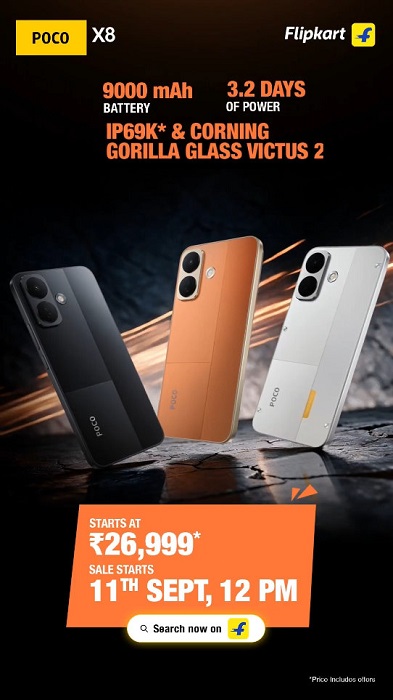 POCO X8 launched in India at ₹29,999 with 9000mAh battery 3 POCO X8 Price Offers