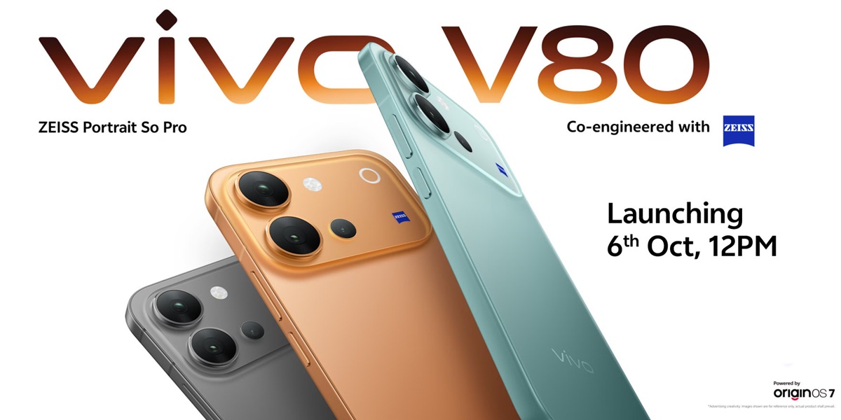 vivo V80 India launch set for 6th October with ZEISS cameras, 7200mAh battery, 90W charging, 1.5K 144Hz OLED, Snapdragon 7 Gen 4, and OriginOS 7 1 vivo V80