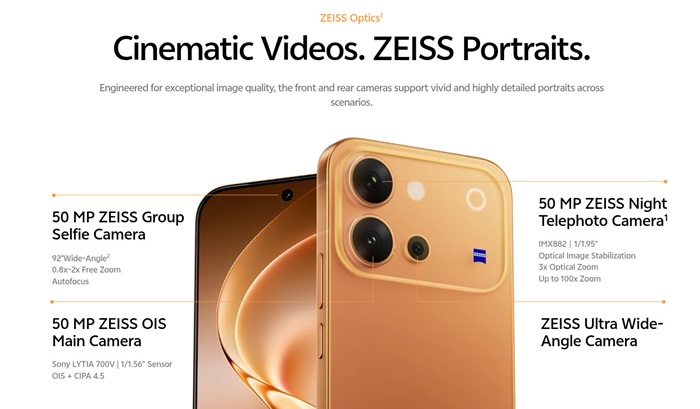 vivo V80 India launch set for 6th October with ZEISS cameras, 7200mAh battery, 90W charging, 1.5K 144Hz OLED, Snapdragon 7 Gen 4, and OriginOS 7 2 vivo V80 Cameras