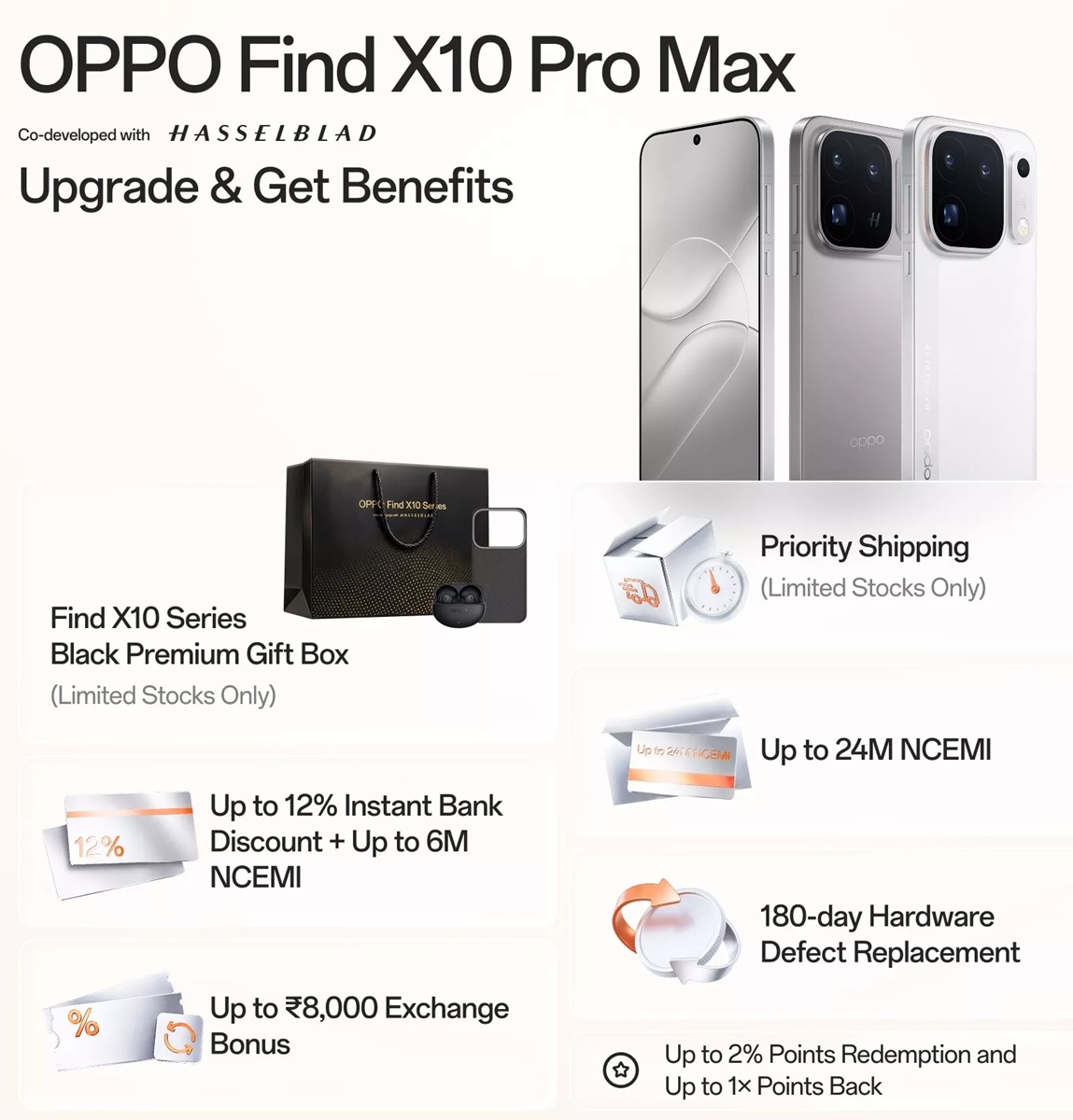 OPPO Find X10 Pro Max launched in India at ₹1,99,999 with Triple 200MP cameras, 2nm Dimensity 9600 Pro, 50W wireless charging, and ColorOS 17 7 OPPO Find X10 Pro Max India Offers