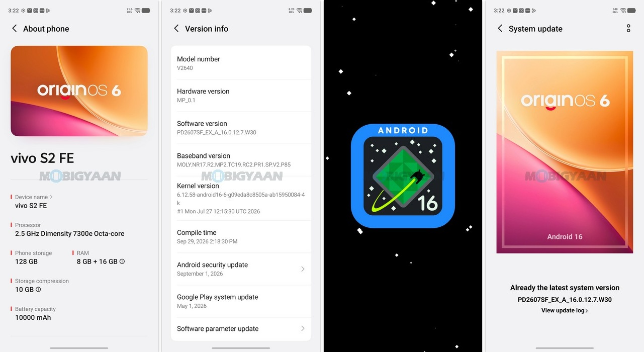 vivo S2 FE Review OriginOS 6 About Android 16 Update