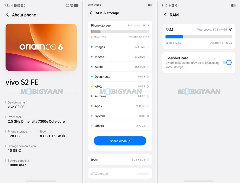 vivo S2 FE Review - vivo Goes Big with a 10,000mAh Battery 41 vivo S2 FE Review OriginOS 6 About Specs CPU RAM ROM