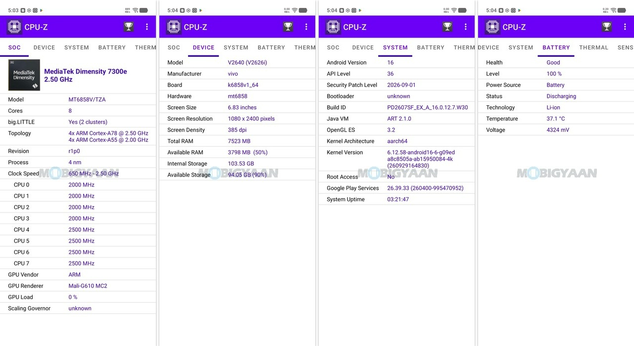 vivo S2 FE Review OriginOS 6 CPU Z Specs