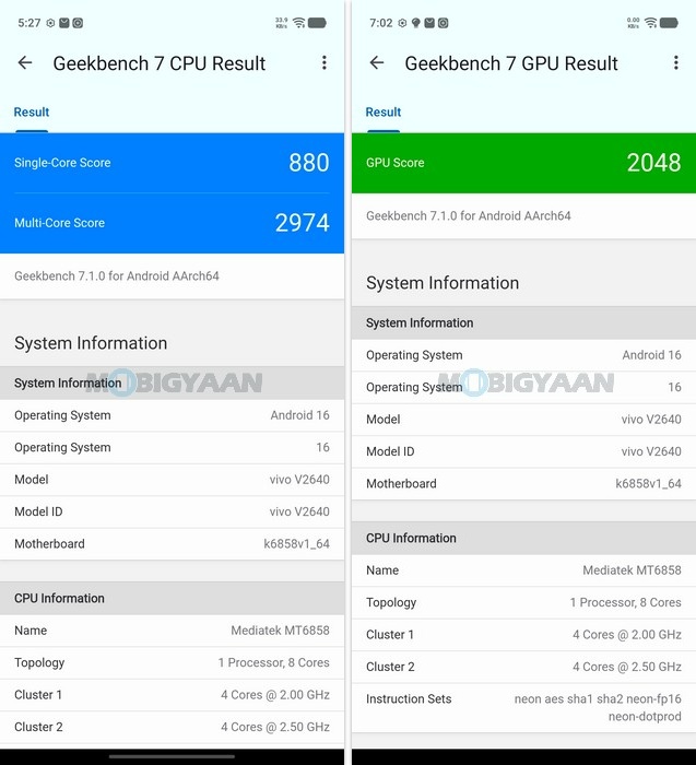 vivo S2 FE Review OriginOS 6 Geekbench 7 CPU GPU Benchmark